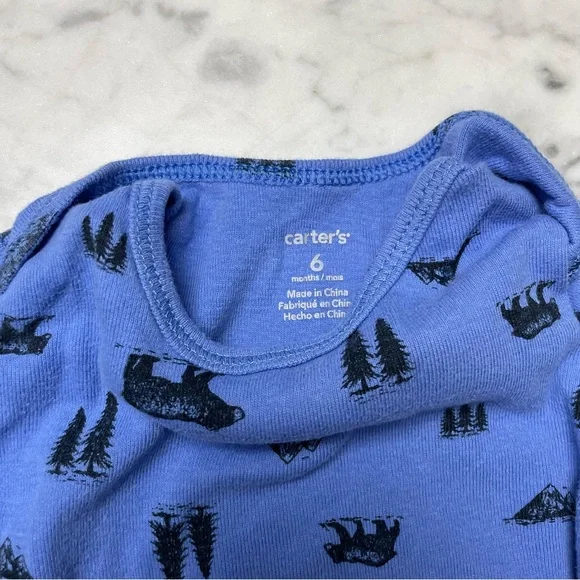 Koala Baby Carter's Bear Animal Print Long Sleeve Bodysuit 6M - Picture 7 of 8